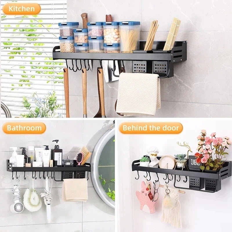 Belro wall-mounted kitchen storage rack organizer with multiple shelves for efficient kitchen organization and space saving.