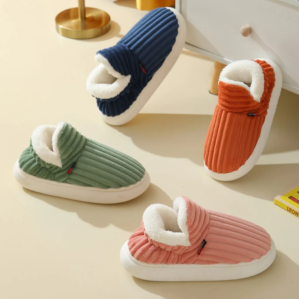 Belro boutique warm slippers for women, soft and cozy footwear with plush interior and stylish design.