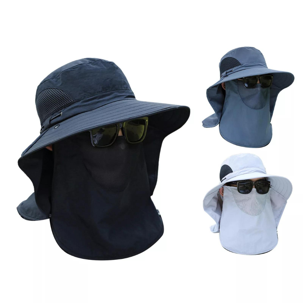 Belro breathable wide brim outdoor sun protection fishing hat with UPF fabric and adjustable chin strap for outdoor activities.