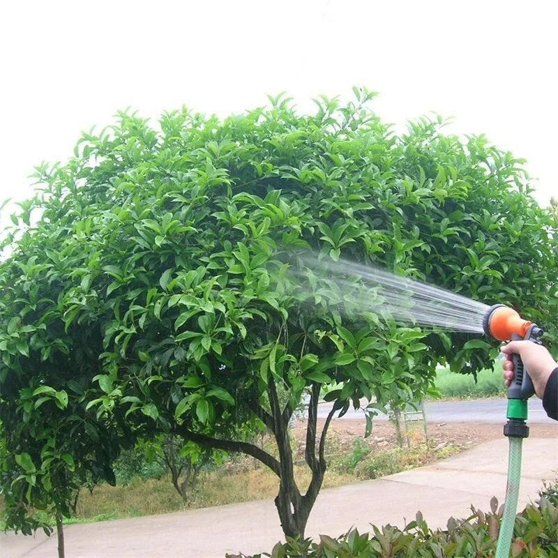 Casavibeo 8-pattern garden hose nozzle with high-pressure water spray and multifunctional settings for watering and cleaning.