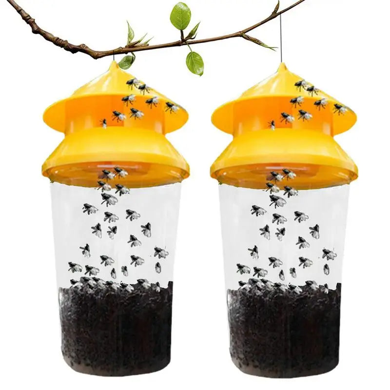 Belro reusable outdoor hanging fly trap with mesh design for pest control in home and garden outdoor spaces.
