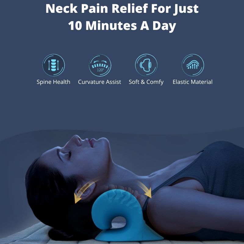 Belro cervical neck stretcher pillow for pain relief, cervical chiropractic traction device accessory with adjustable suspenders.