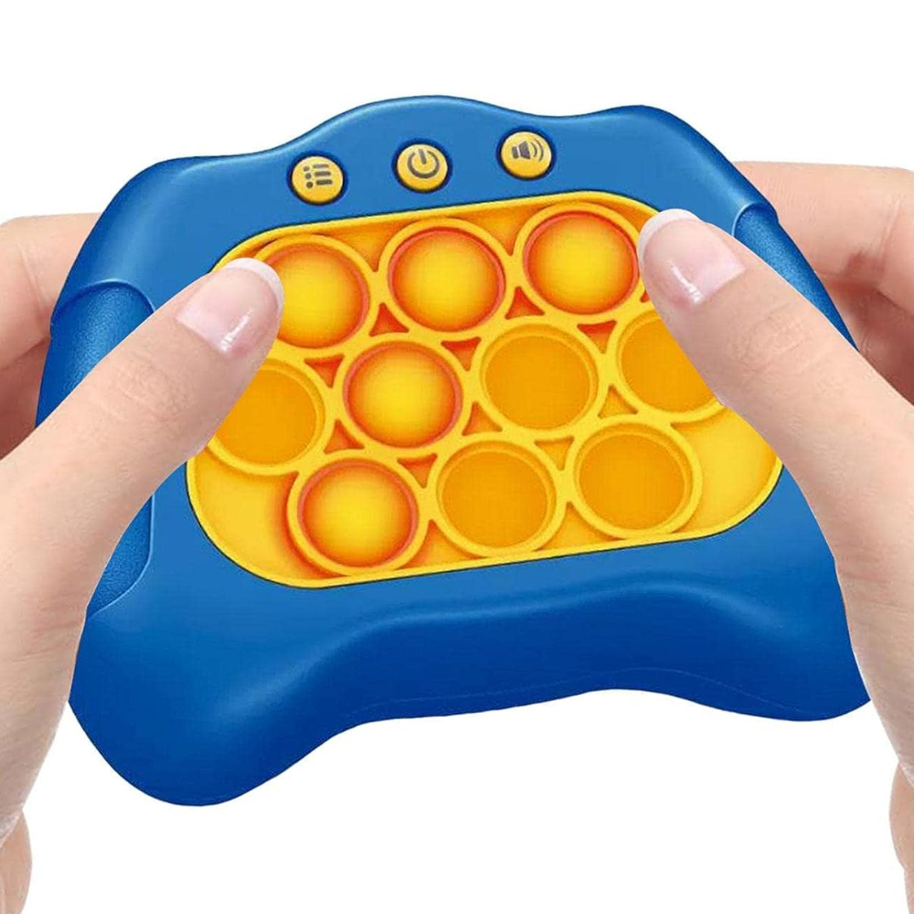 Belro Rapid Pop Light Up Fidget Bubble Game Console with colorful bubble buttons, electronic handheld toy for stress relief.
