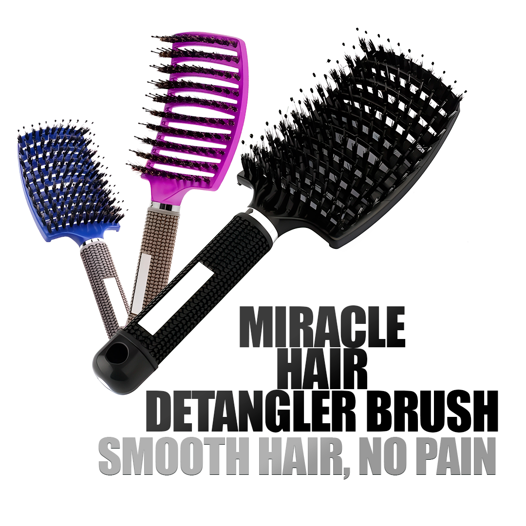 Belro Miracle Hair Detangler shown on hair, designed for effortless knot removal and smooth, shiny hair in the health and beauty hair care category.