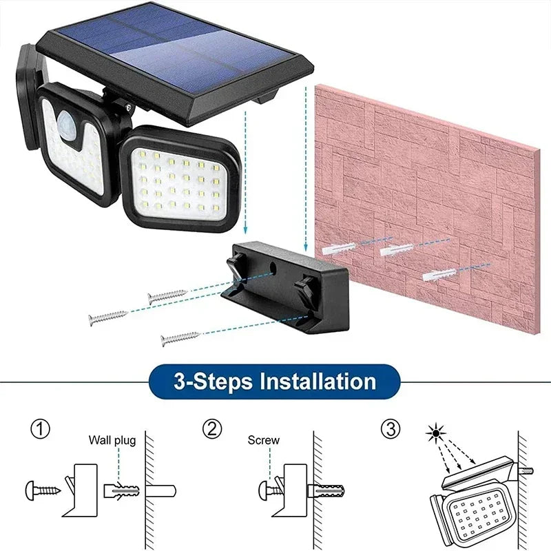 Belro motion sensor solar light for outdoor use, showing the solar panel and LED light in a garden setting.