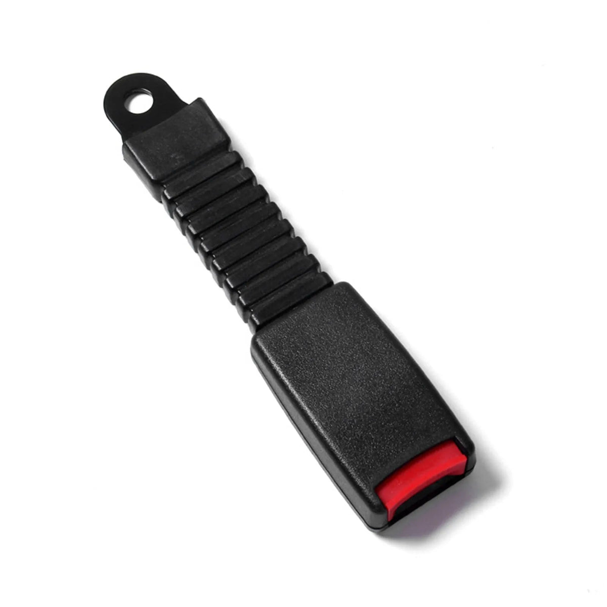 Belro adjustable seat belt extender for car safety and comfort, shown attached to a vehicle seat belt in a car interior.
