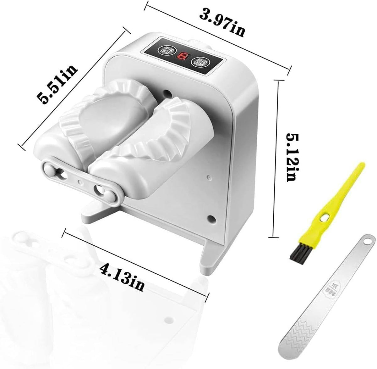 Belro automatic dumpling maker for home kitchen, with stainless steel handle and compact design for easy dumpling preparation.