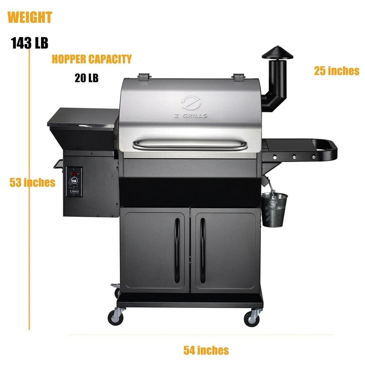Casavibeo Z Grills Wood Pellet Ultimate 8-in-1 smoker grill with stainless steel cooking surface and digital control panel.