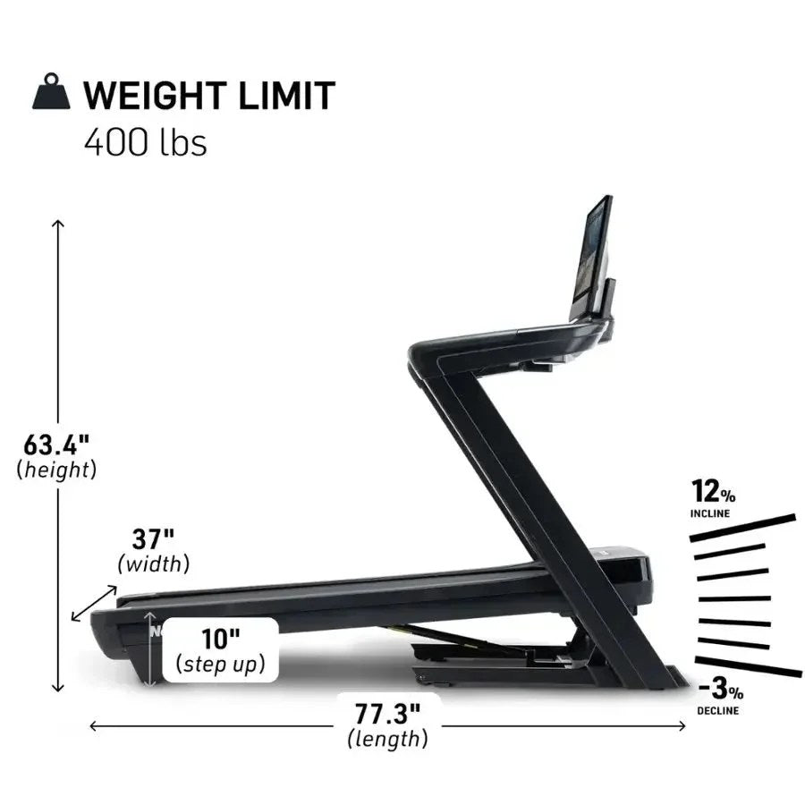 Casavibeo NordicTrack Commercial 2450 treadmill with digital display and sturdy running deck, ideal for home gym workouts.