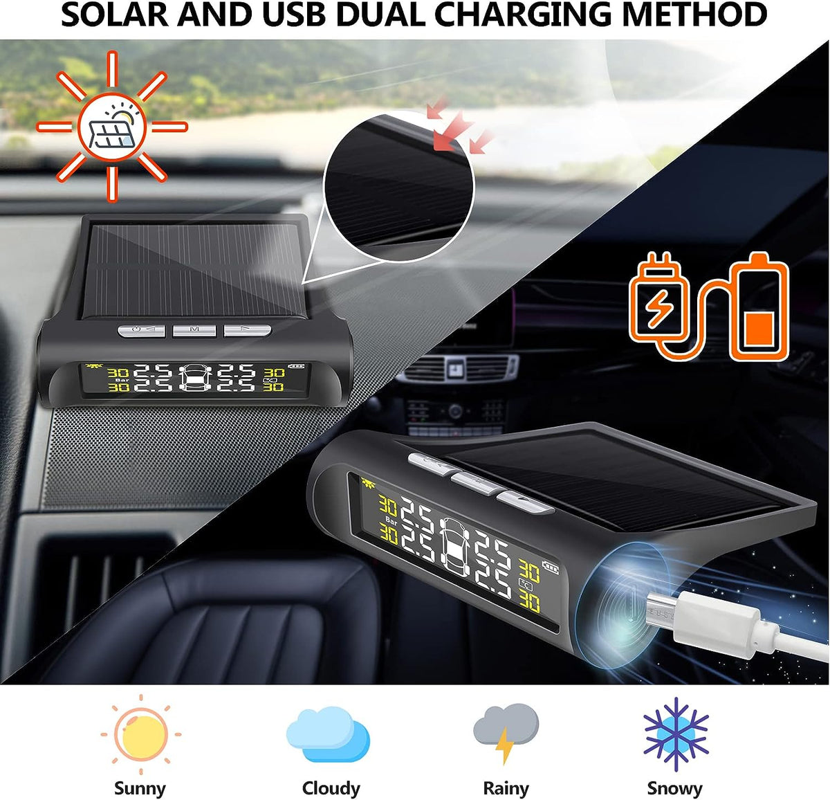 Belro automotive tire pressure monitoring sensor system with multiple sensors and display components for vehicle safety.