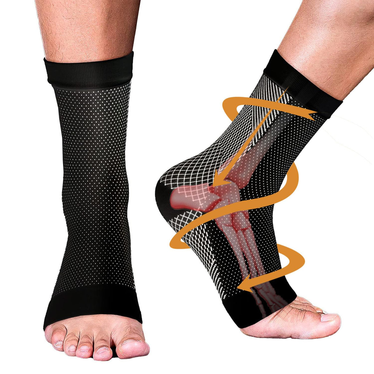 Four pairs of Belro therapy socks for men and women, showing comfortable, colorful health and beauty socks for improved circulation.