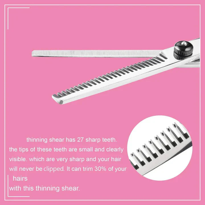 Belro professional haircutting set with scissors, clippers, and combs for hair styling and grooming.