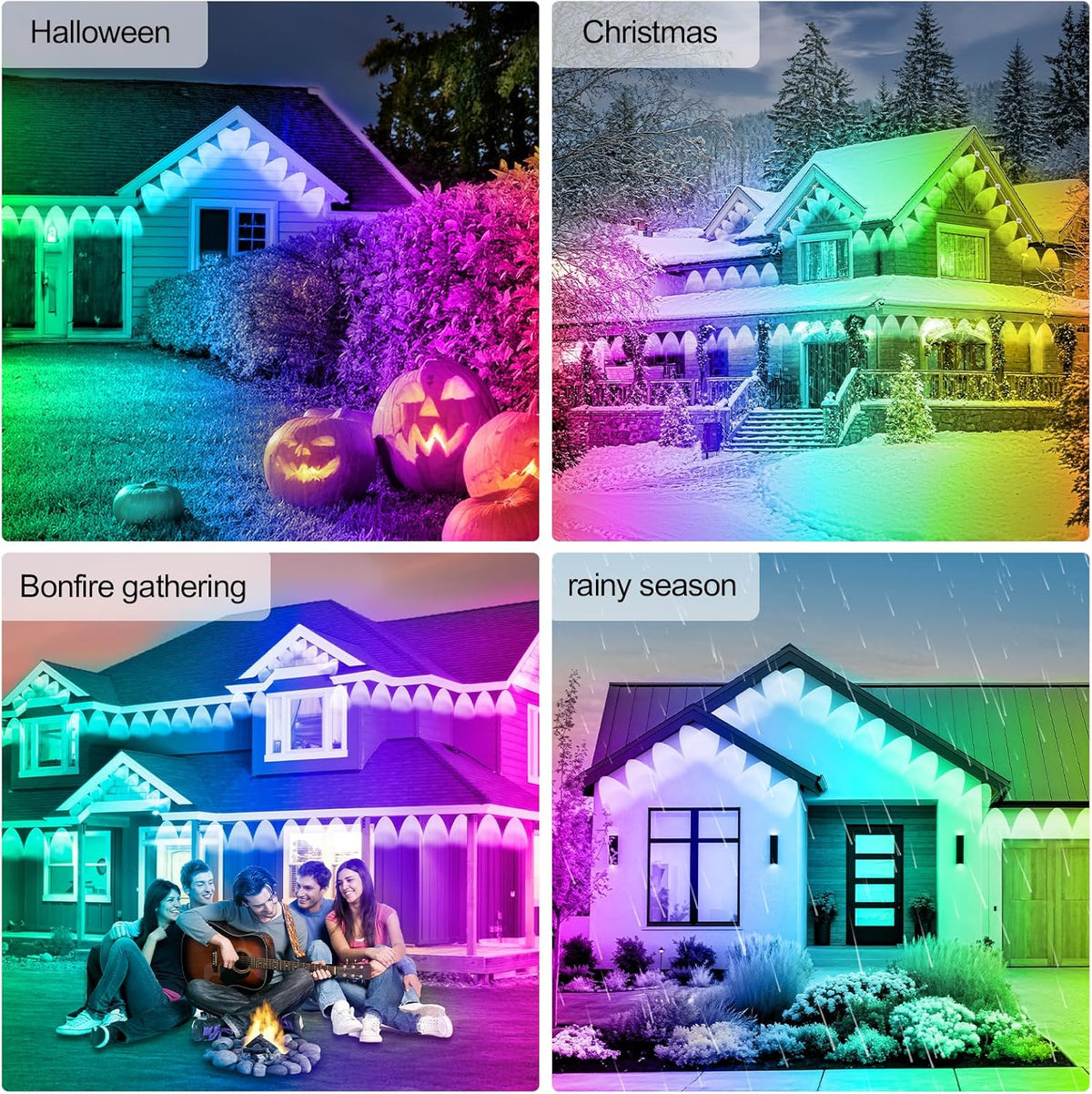 Belro outdoor umbrella with permanent string lights accessory, featuring integrated outdoor lighting for patio or garden use