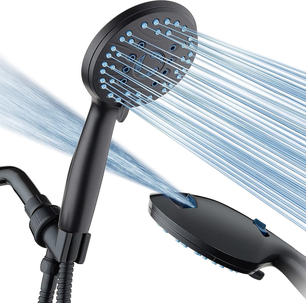 Belro adjustable handheld shower head with hose, featuring multiple spray settings and ergonomic handle for easy use.