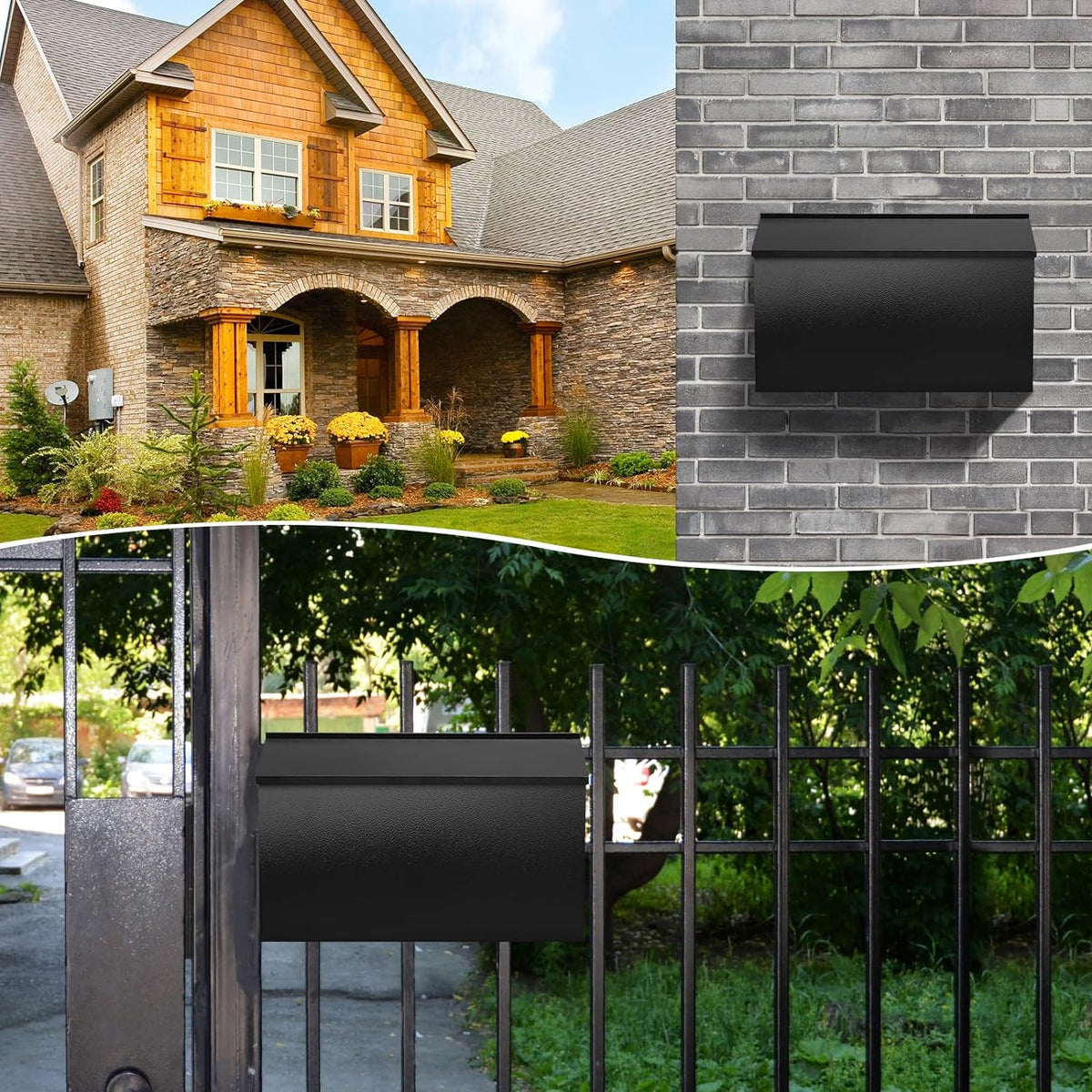 Large Belro wall-mount mailbox with spacious design for secure outdoor mail storage, ideal for home and garden decor.