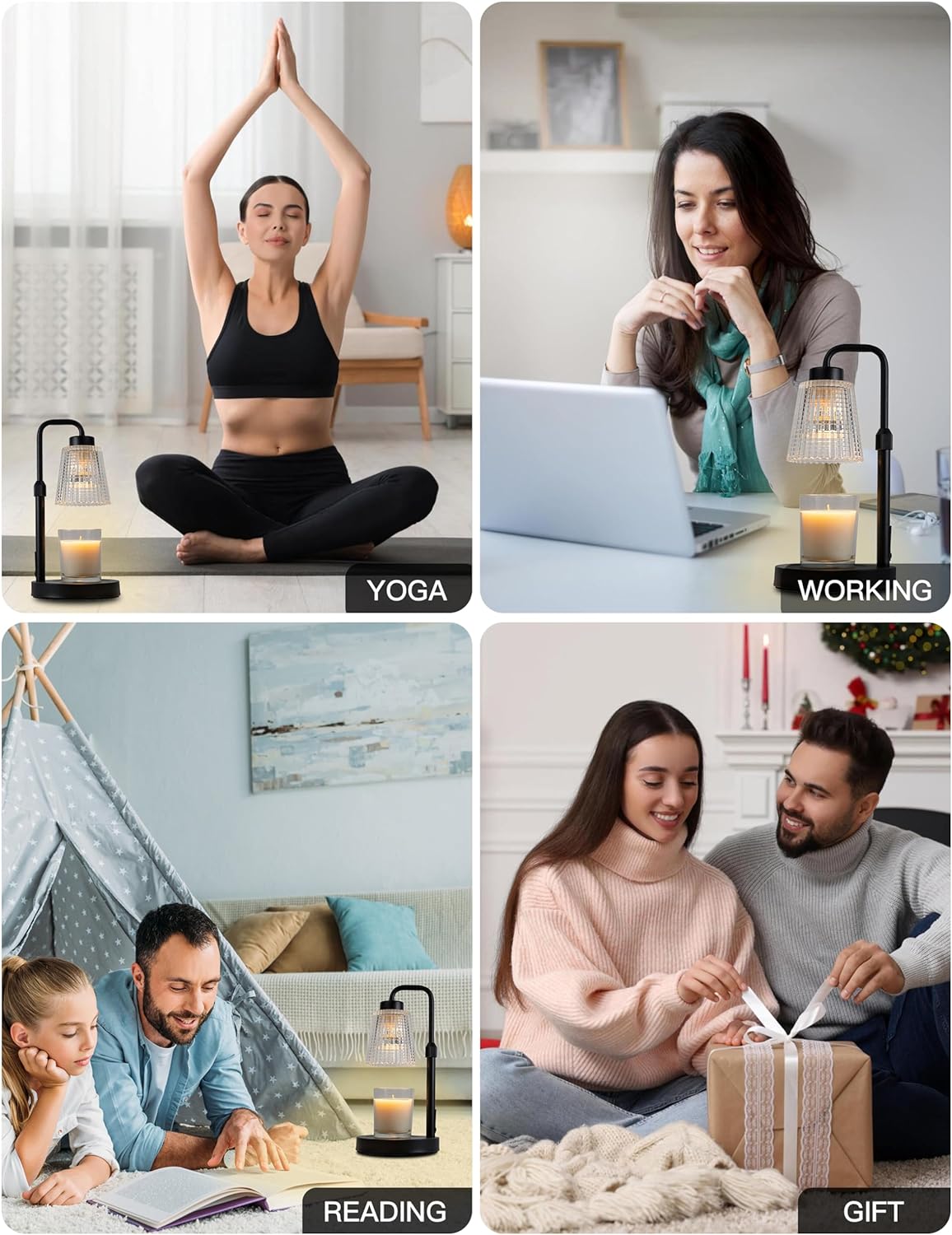 Dimmable candle lamp warmer by Belro, designed for fragrance diffusion and ambient lighting in health and beauty settings.