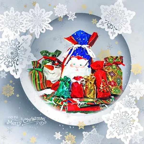 Belro drawstring Christmas gift bags set of 15, festive holiday gift bags for men's clothing packaging, with red and green designs