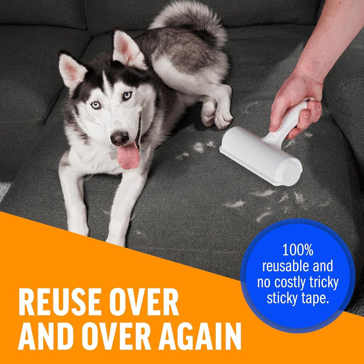 Belro Pet Hair Roller Remover for home and outdoor use, with sticky sheets to remove pet hair from furniture and clothing.