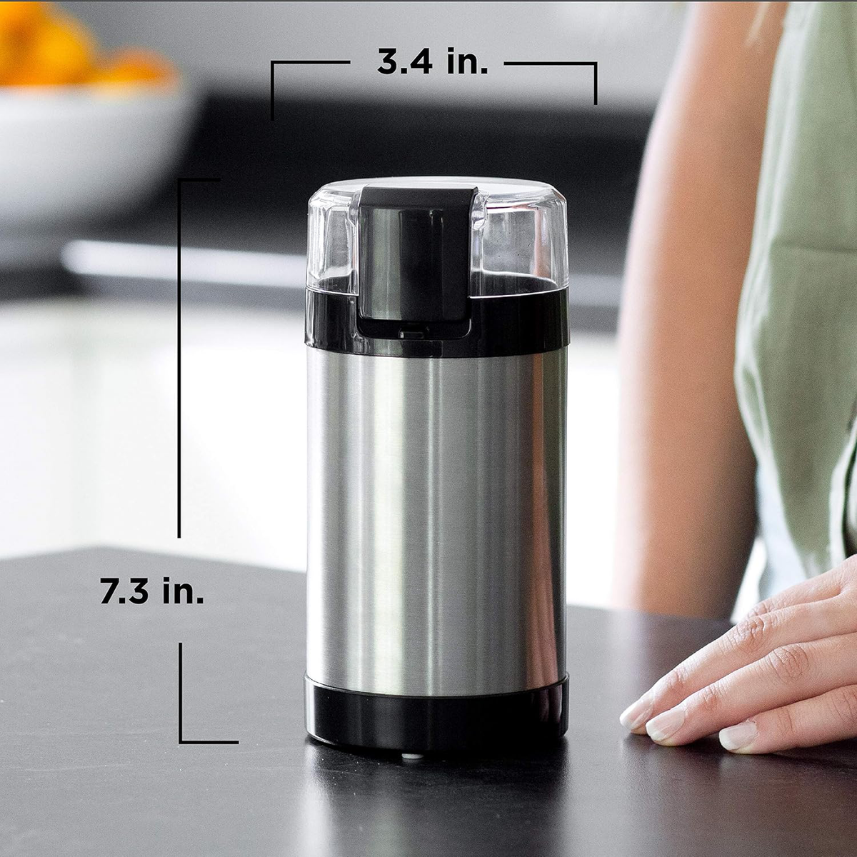 Belro electric coffee grinder with stainless steel burrs and compact design for fresh ground coffee.
