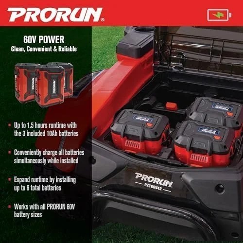 Casavibeo 60V Zero Turn Riding Lawn Mower with wide cutting deck and ergonomic controls, ideal for large lawn maintenance.
