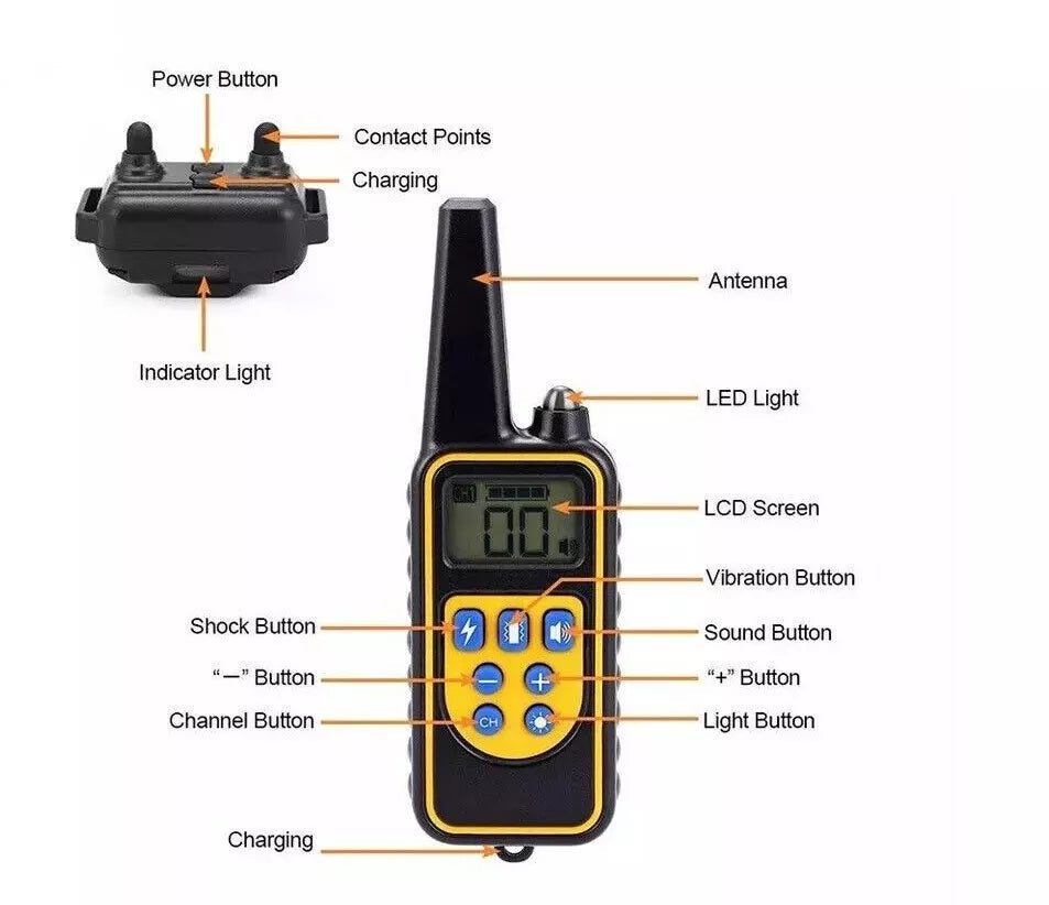 Belro waterproof electronic dog training collar with remote control, 2600ft range, designed for pet training and behavior correction.