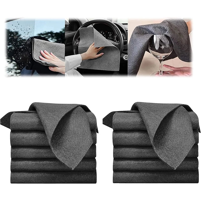 Belro Magic Cleaning Cloth draped over a T-shirt, showcasing its soft texture and cleaning capability.