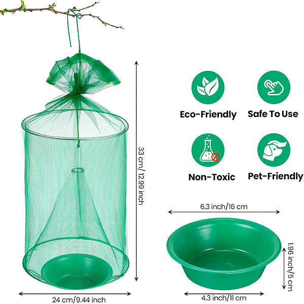 Belro reusable fly trap for outdoor pest control, featuring a mesh design to attract and catch flies effectively.
