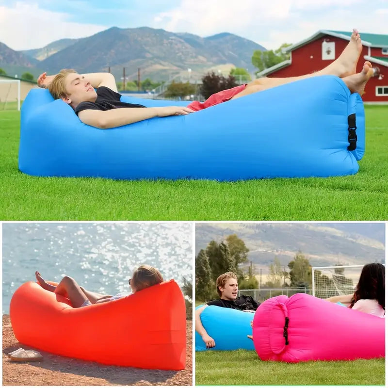 Belro outdoor air lounger with built-in amplifier, portable air mattress for outdoor relaxation and adventures.