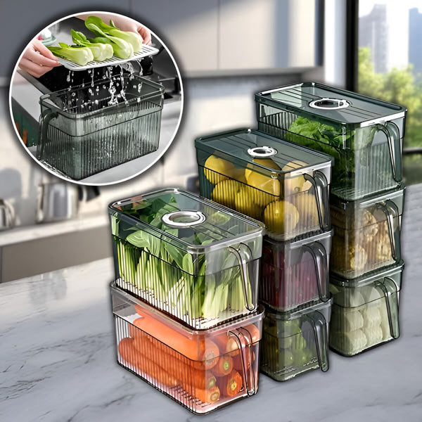 Belro Perfect Refrigerator Box for food storage, clear plastic container with lid, ideal for organizing kitchen refrigerator.