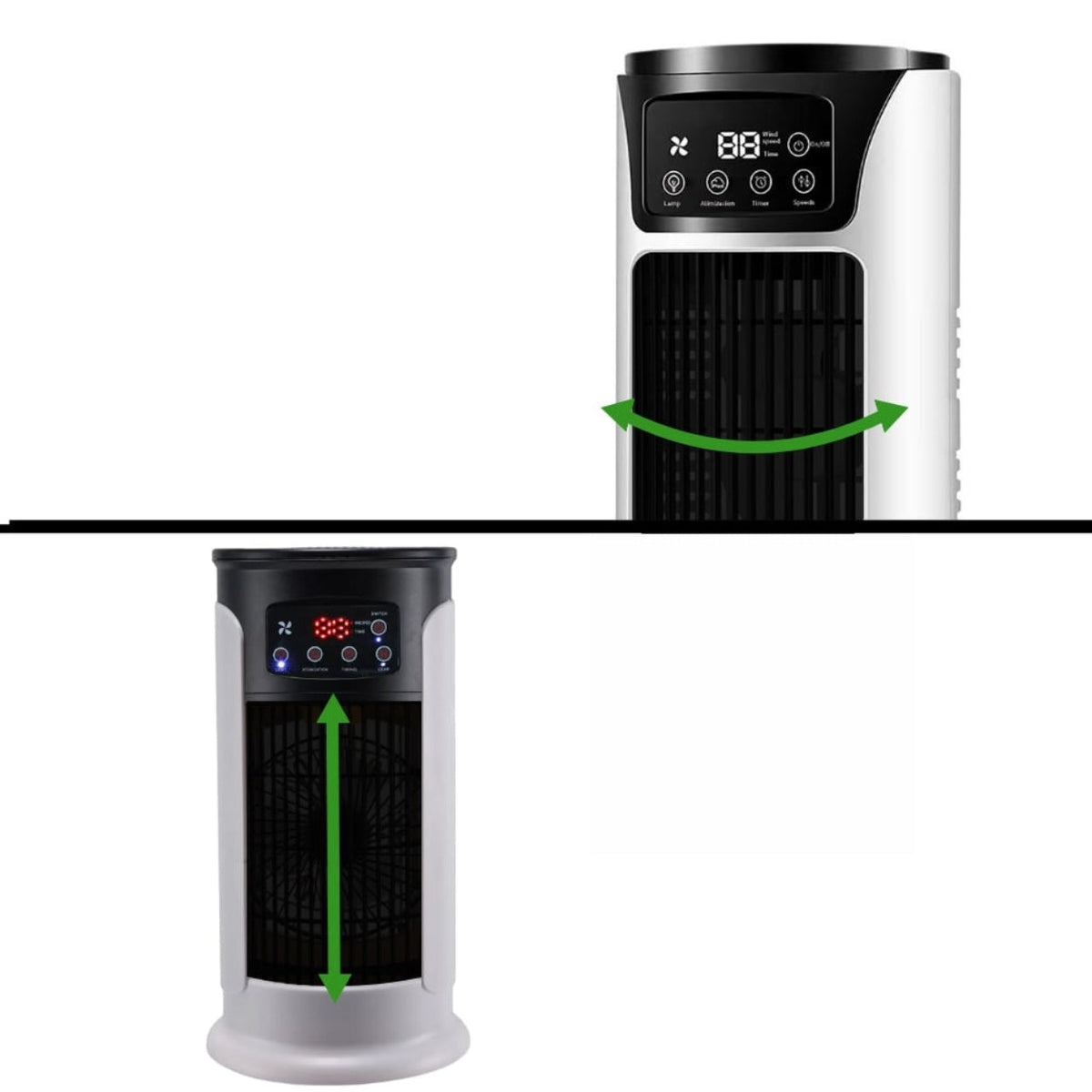 DecorsDeluxe ZenWave EcoCool compact portable air conditioner with sleek design and evaporative cooling feature.