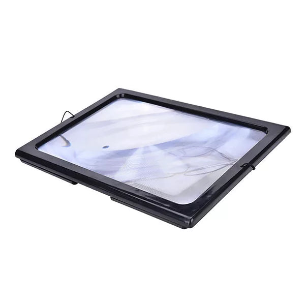 Three Belro magnifying glasses for reading with LED lights, featuring ergonomic handles and clear optical lenses.