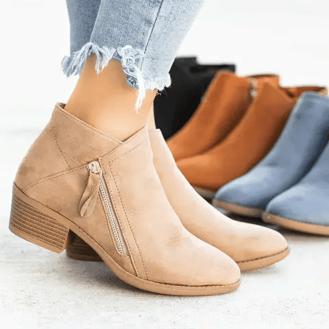 Belro orthopaedic leather women's boots with supportive design and sturdy sole, suitable for comfort and everyday wear.