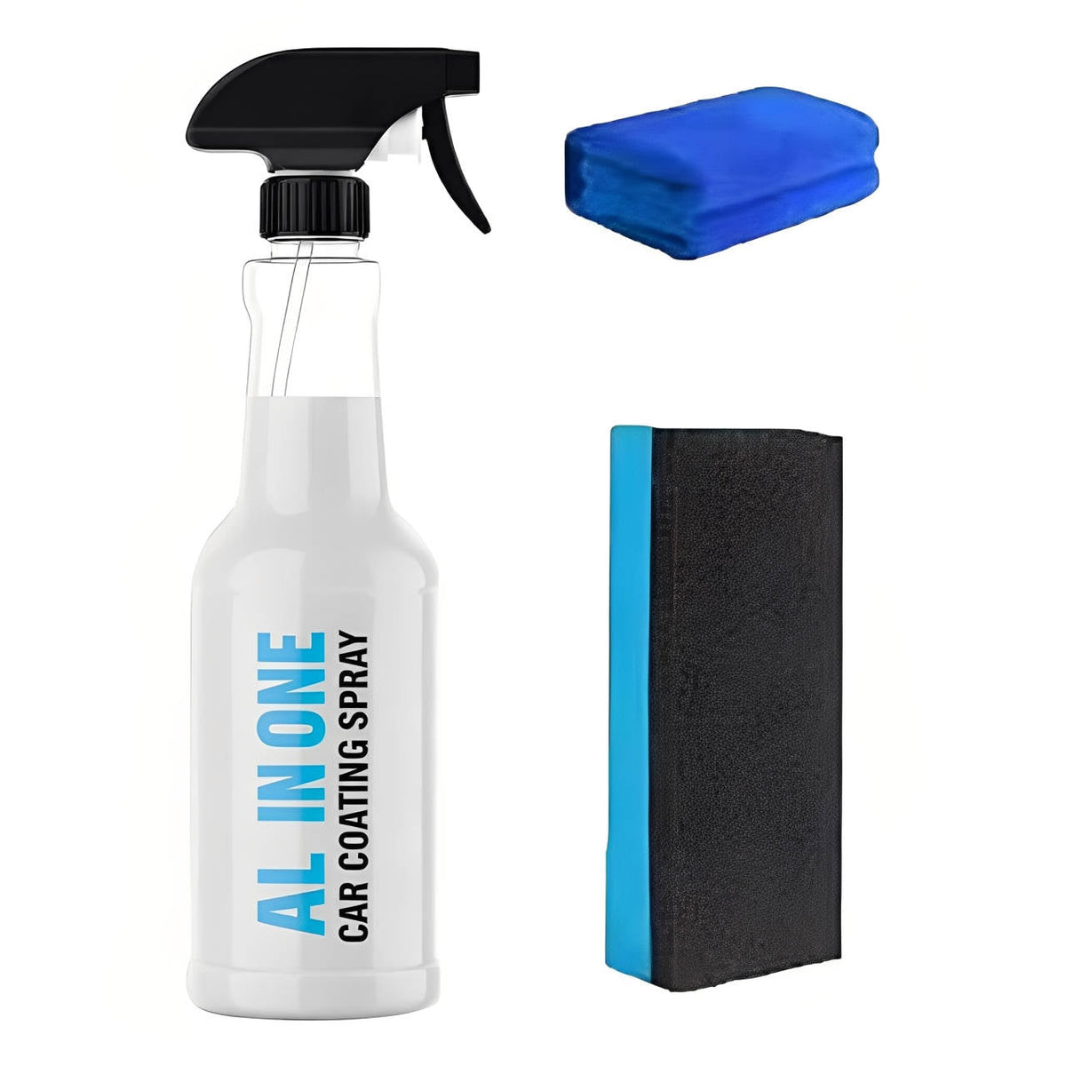 Belro All in One Car Coating Spray displayed on a surface, showcasing its sleek packaging and application for vehicle protection.