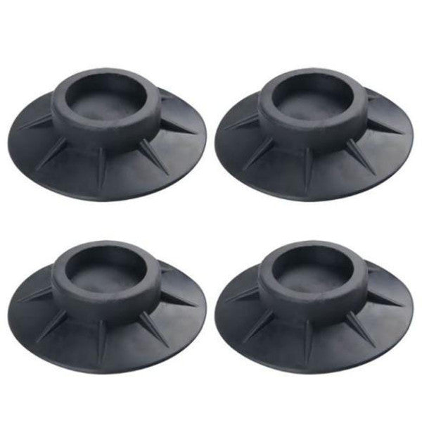 Belro anti-vibration pads for washing machines placed on a laundry floor, reducing noise and movement during operation.