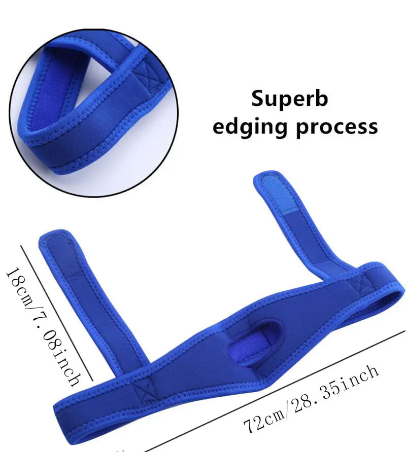 Belro snoring guard for sleep aid, showing a clear view of the mouthpiece and adjustable strap for comfortable fit.