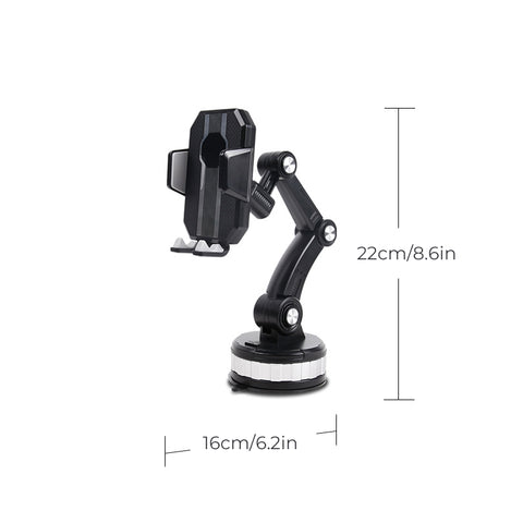Belro super-adsorption phone holder mounted on a car dashboard, showcasing strong grip and compact design for smartphones.
