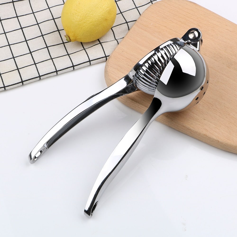 Stainless steel manual citrus press juicer by Belro for oranges and lemons, ideal for fresh juice extraction.