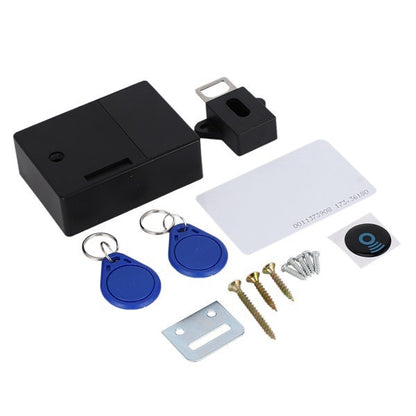 Belro Invisible Magnetic Cabinet Lock installed on a wooden cabinet door, discreetly securing storage with a magnetic lock.