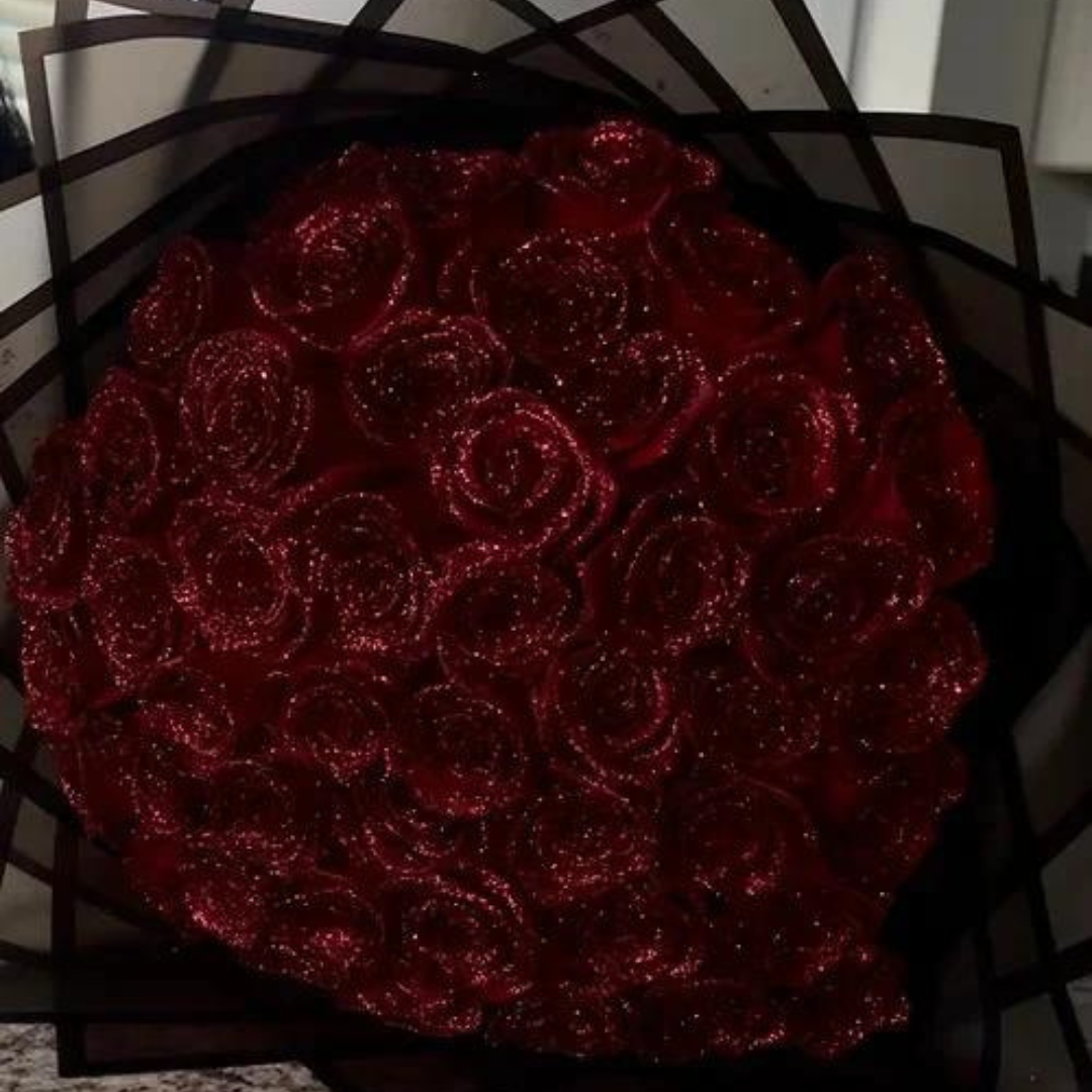 Belro men's clothing featuring glittering roses pattern, stylish fabric with vibrant floral design for a fashionable look.