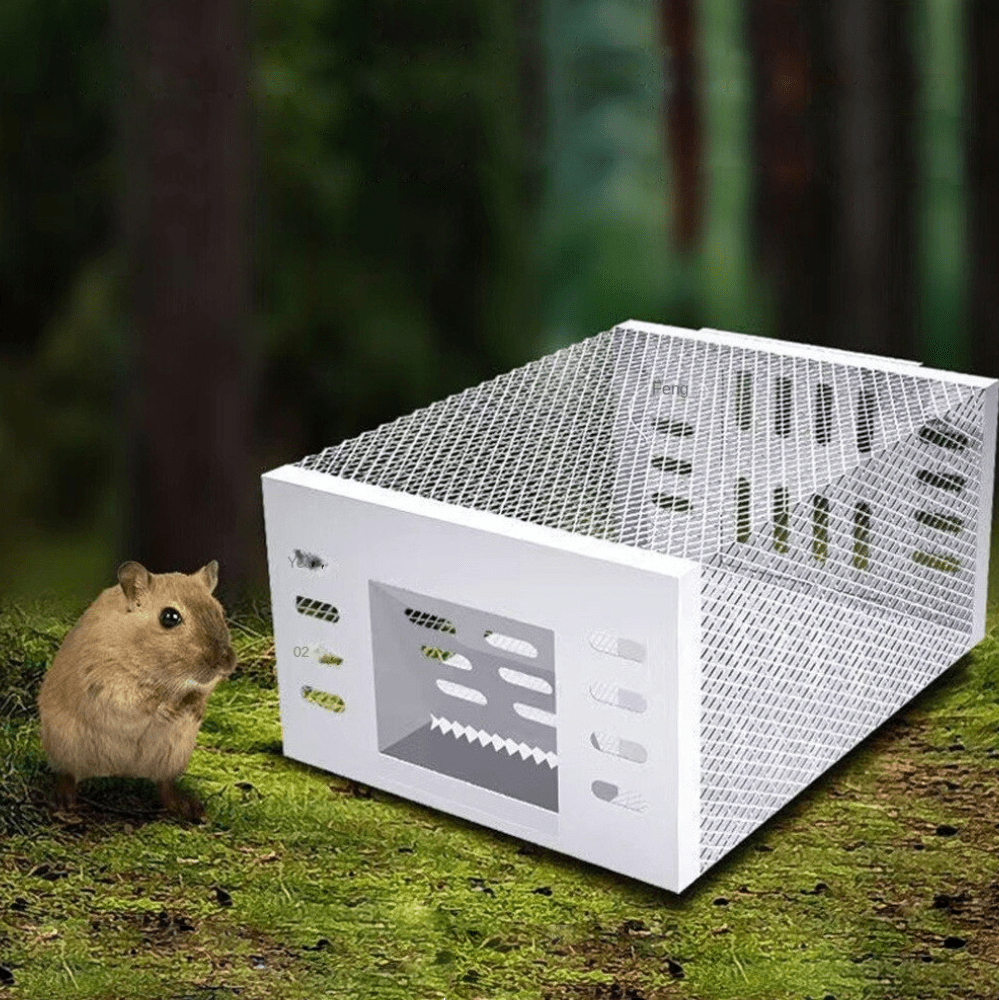 Belro human mouse trap with reusable design, featuring a safe enclosure for pest control in home and garden settings.