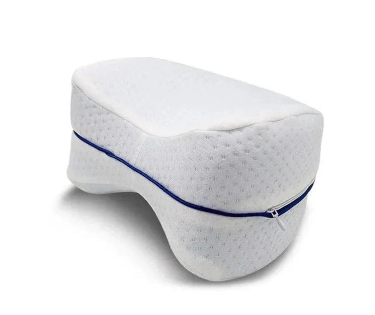 Belro knee pillow for side sleepers, ergonomic support for back and hip relief, designed for comfort during sleep.
