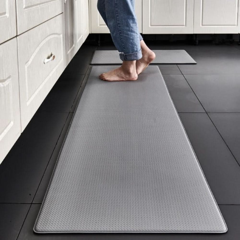 Mivoza anti-fatigue kitchen mat with cushioned, ergonomic design and non-slip surface for comfortable standing during cooking.