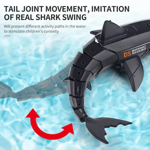 Belro remote control shark submarine toy with rechargeable electric water-powered design, suitable for kids' water play and fun.