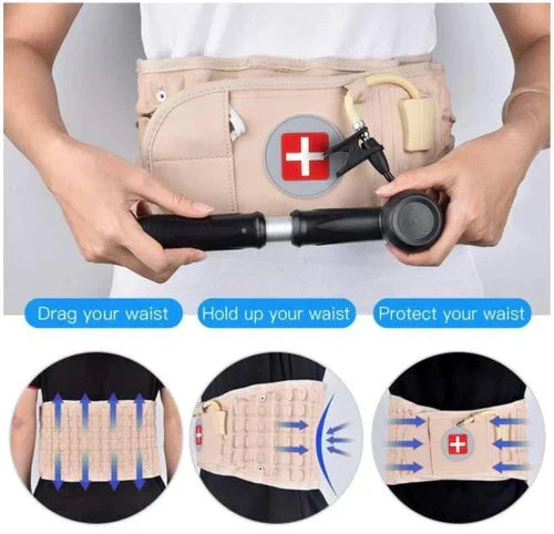 Belro back pain relief decompression belt with adjustable suspenders, designed for support and comfort during use