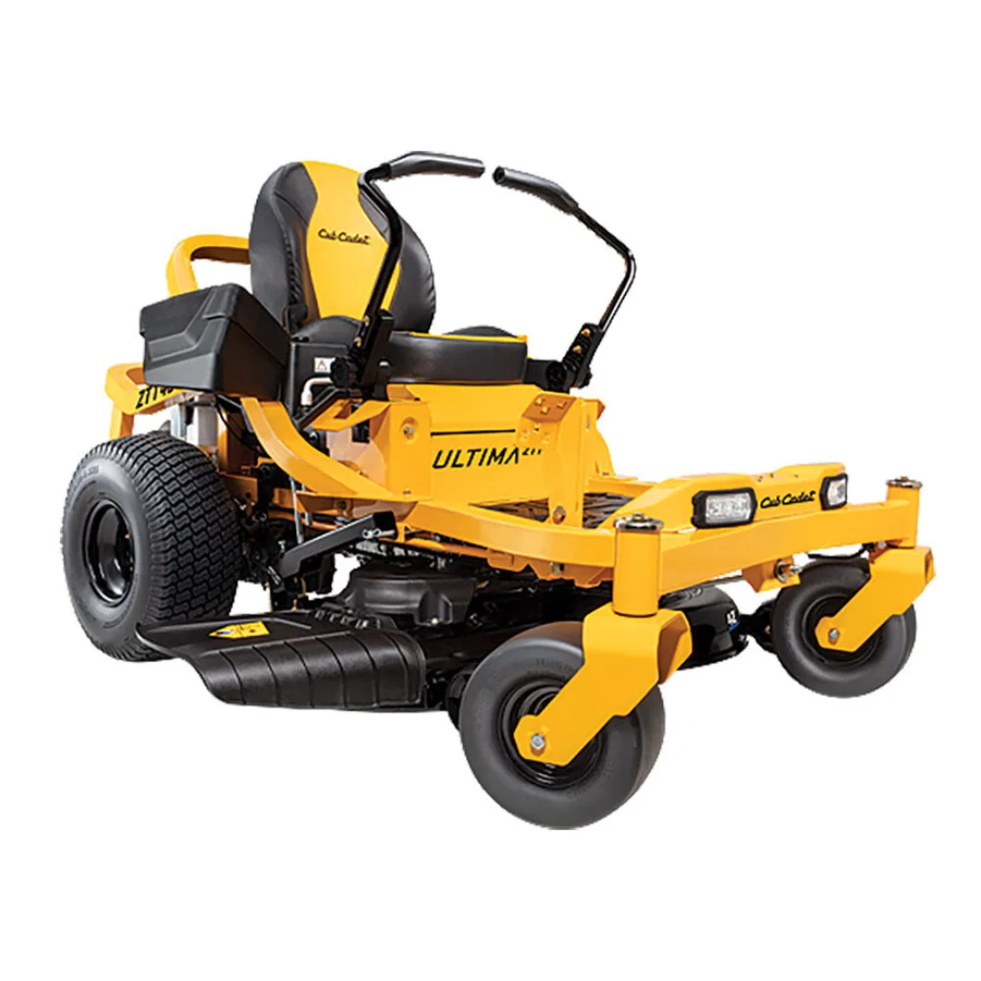Casavibeo Ultima 42-inch lawn mower with 21.5 HP V-Twin Kawasaki engine and dual hydrostatic transmission.
