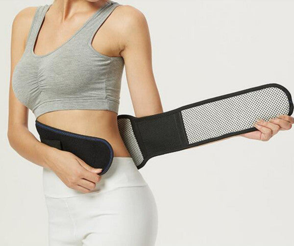 Self-heating magnetic lumbar belt by Belro, adjustable suspenders accessory with built-in heat for back support and pain relief.