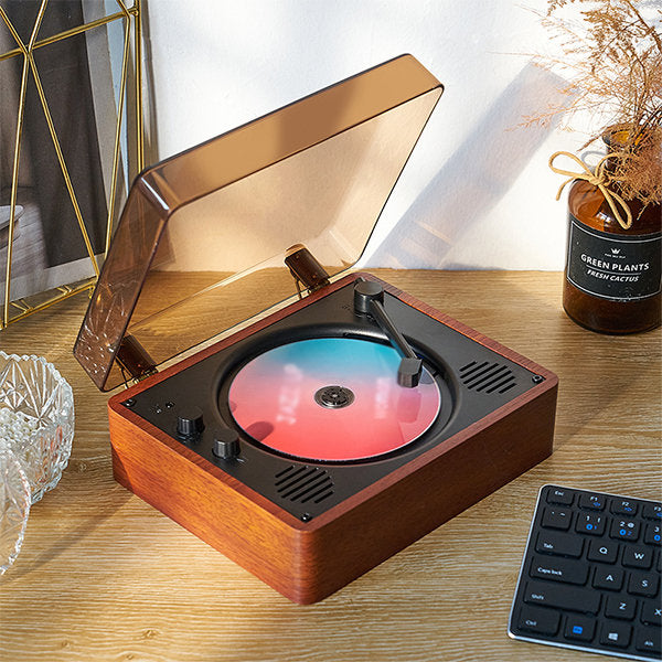 Belro retro CD player with silver finish, featuring buttons and a digital display for classic audio playback.