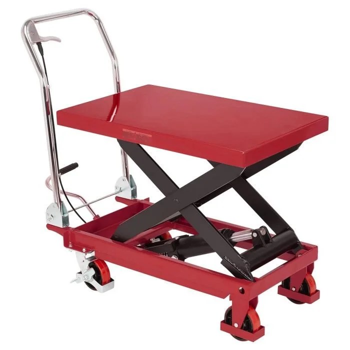 Casavibeo AFF 1/2-ton heavy-duty hydraulic lift table showing a sturdy steel platform and hydraulic lifting mechanism.