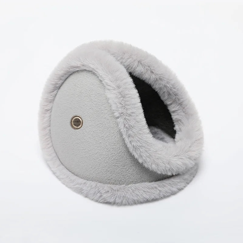 Belro plush winter ear muffs with attached earpiece, soft and cozy for cold weather, designed for warmth and comfort.