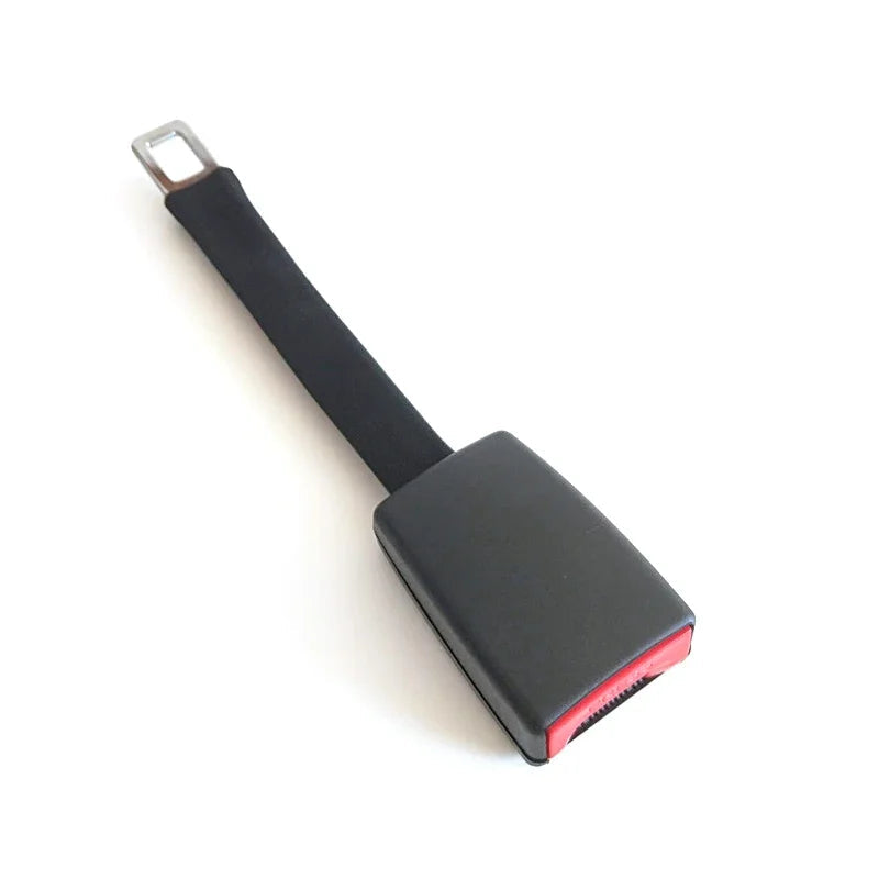 Black Belro raised seat belt extender with rigid stem for men, providing added comfort and secure fit in vehicle safety.